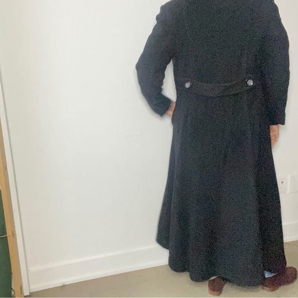 JONES NEW YORK - Cashmere & Wool Warm Timeless Black Long Pea Coat - size 12 - Picture 2 of 16